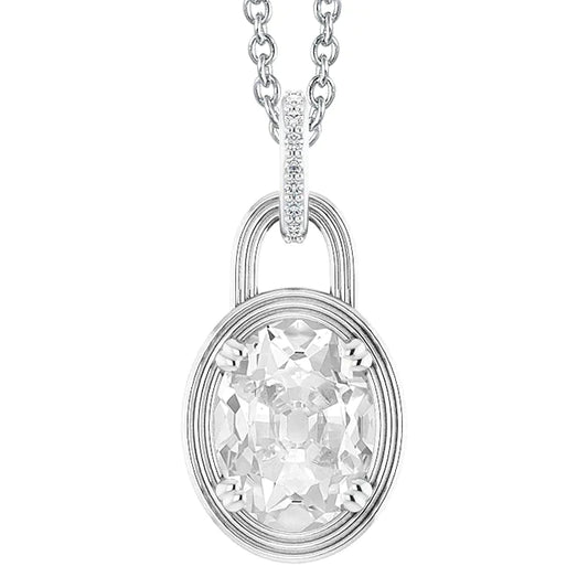 4 Carat Real Diamond Lock Style Pendant