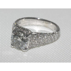 4 Carat Real Natural Earth Mined Diamonds Micro Pave Anniversary Ring White Gold