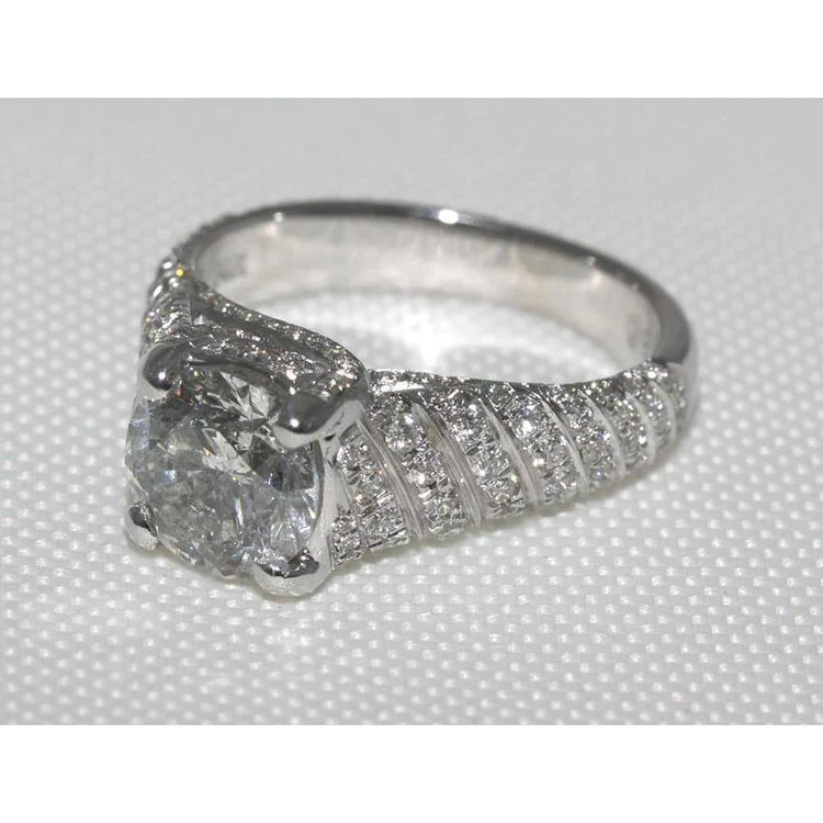 4 Carat Real Diamonds Micro Pave Anniversary Ring White Gold