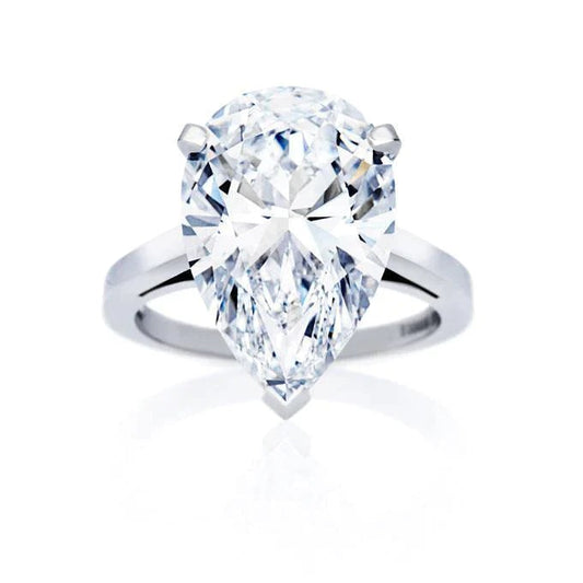 4 Carat Wedding Band Pear Real Diamond Ring - Solitaire Ring-harrychadent.ca