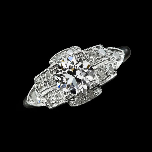 4 Carats Anniversary Ring Round Old Mine Cut Genuine Diamond Jewelry