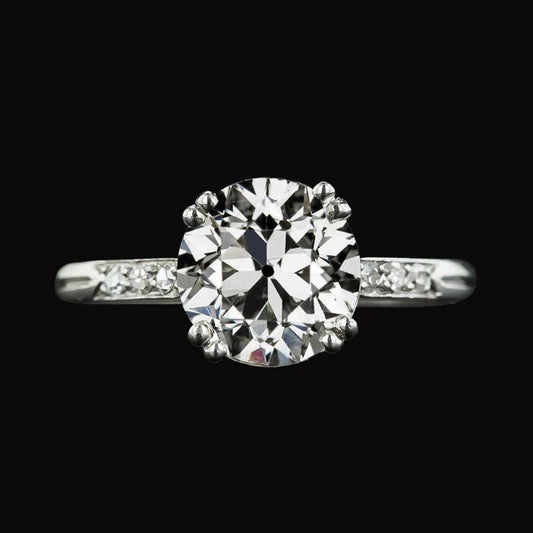 4 Carats Engagement Ring Old Miner Genuine Diamond Double Prong Set Jewelry