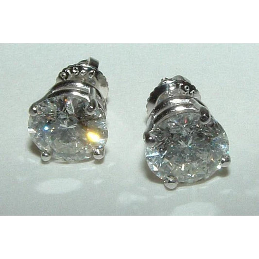 4 Carats F Vs1 Round Brilliant Natural Diamond Studs Platinum Earrings