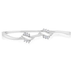 4 Carats Genuine Round Natural Earth Mined Diamond Bangle 14K White Gold New