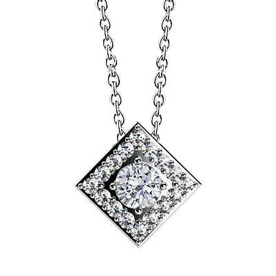 4 Carats Gorgeous Round Cut Genuine Diamonds Pendant Slide Necklace White Gold