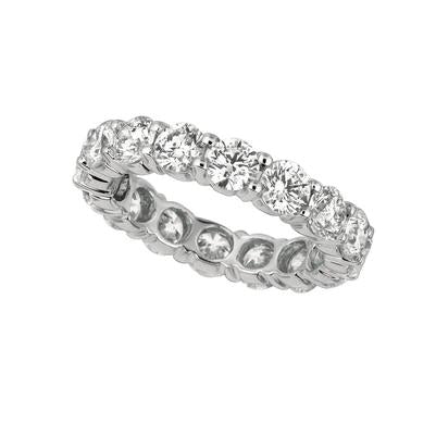 4 Carats Natural Diamond Eternity Band 18K White Gold Jewelry New