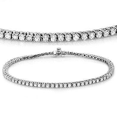 4 Carats Real Round Diamond Tennis Bracelet Jewelry - Tennis Bracelet-harrychadent.ca
