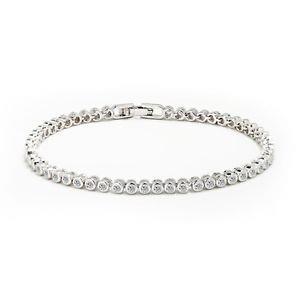 4 Carats Round Cut Natural Diamonds Bracelet White Gold 14K