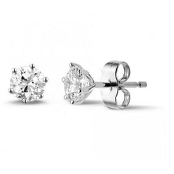 4 Carats Sparkling Real Natural Earth Mined Diamonds Women Studs Earrings 14K White Gold