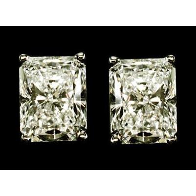 4 Ct. Real Diamond Earring Stud White Gold Diamond Earring