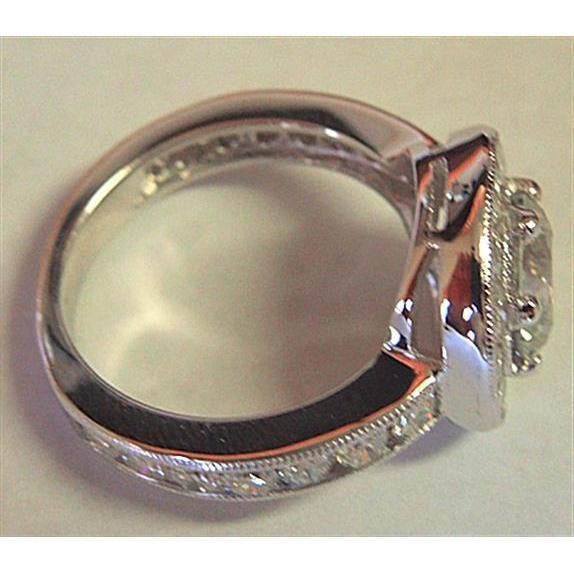 4 Ct Big Diamond Ring Round Genuine Diamond Halo Ring 