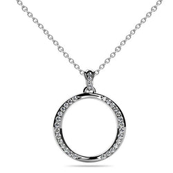 4 Ct Gorgeous Round Cut Real Diamonds Circular Pendant Necklace White Gold