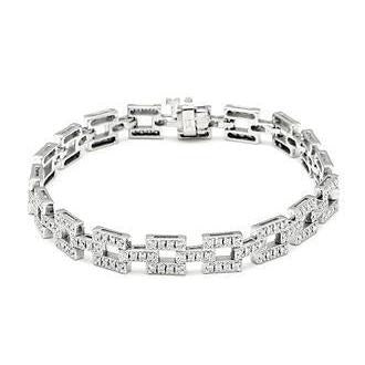 4 Ct Real Small Round Brilliant Cut Diamonds Bracelet White Gold 14K