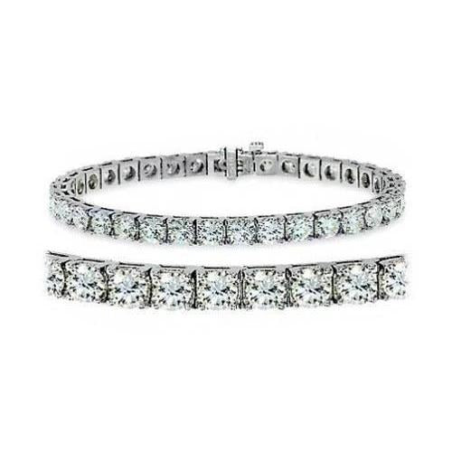 4 Prong Natural Round Cut Diamond Tennis Bracelet Solid Gold Jewelry 8 Ct