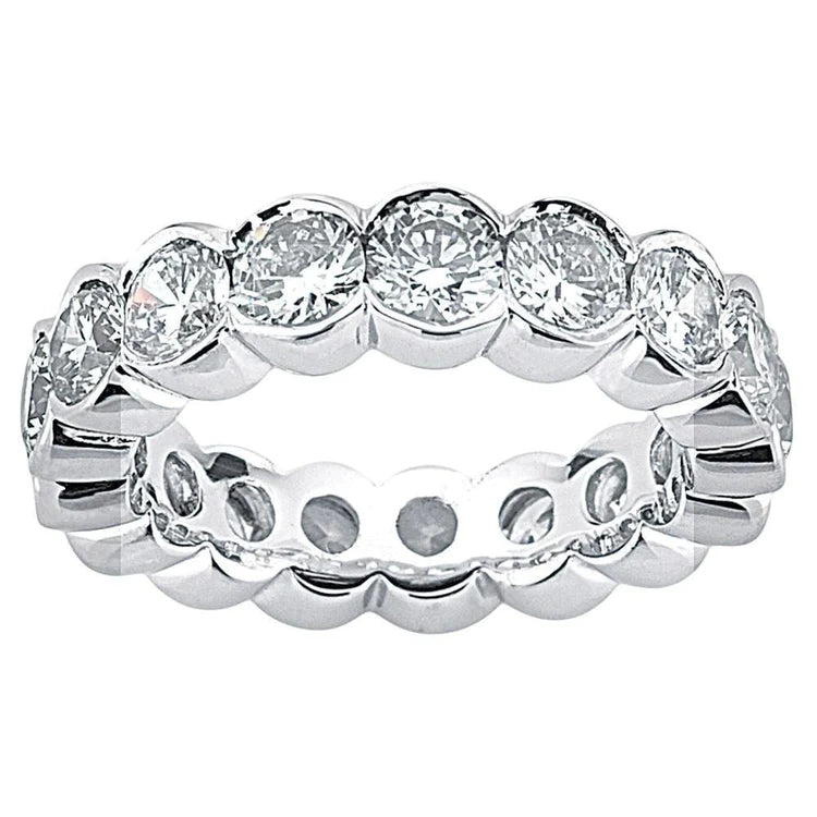 4 Carats Lab Grown Diamonds White Gold Eternity Engagement Band New