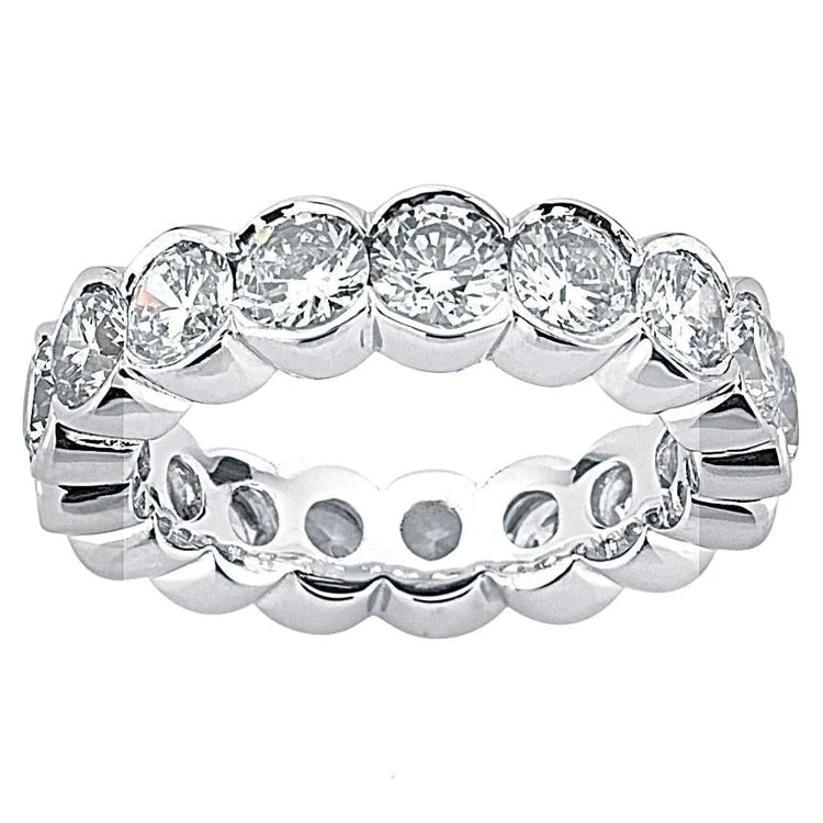 4 Carats Lab Grown Diamonds White Gold Eternity Engagement Band New