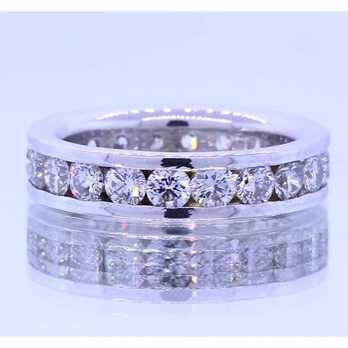 4 Carats Round Lab Grown Diamond Eternity Band White Gold 14K
