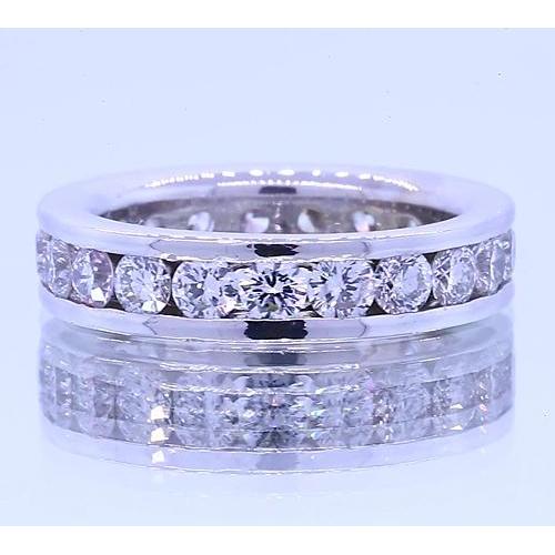 4 Carats Round Lab Grown Diamond Eternity Band White Gold 14K
