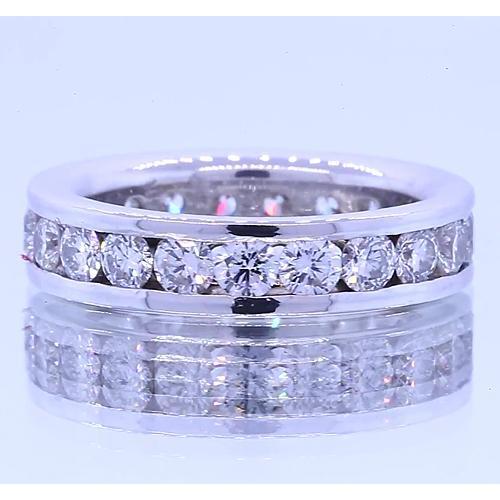 4 Carats Round Lab Grown Diamond Eternity Band White Gold 14K