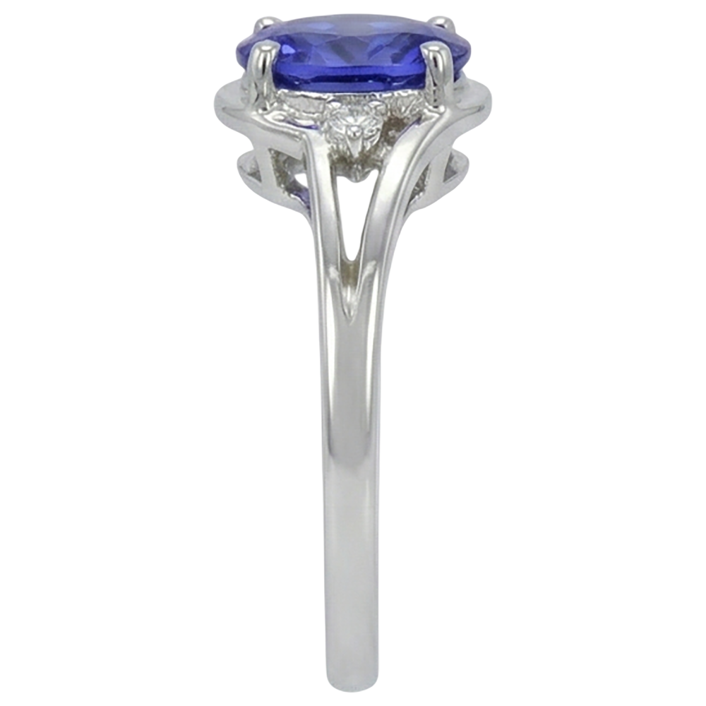 5.10 Ct Oval Cut Tanzanite Ring With Natural Earth Mined Diamond ( Not Lab Grown )  Jewelry White Gold 14K