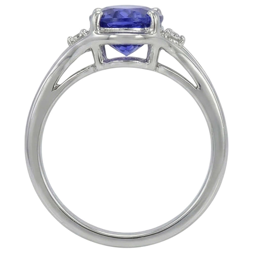 5.10 Ct Oval Cut Tanzanite Ring With Natural Earth Mined Diamond ( Not Lab Grown )  Jewelry White Gold 14K