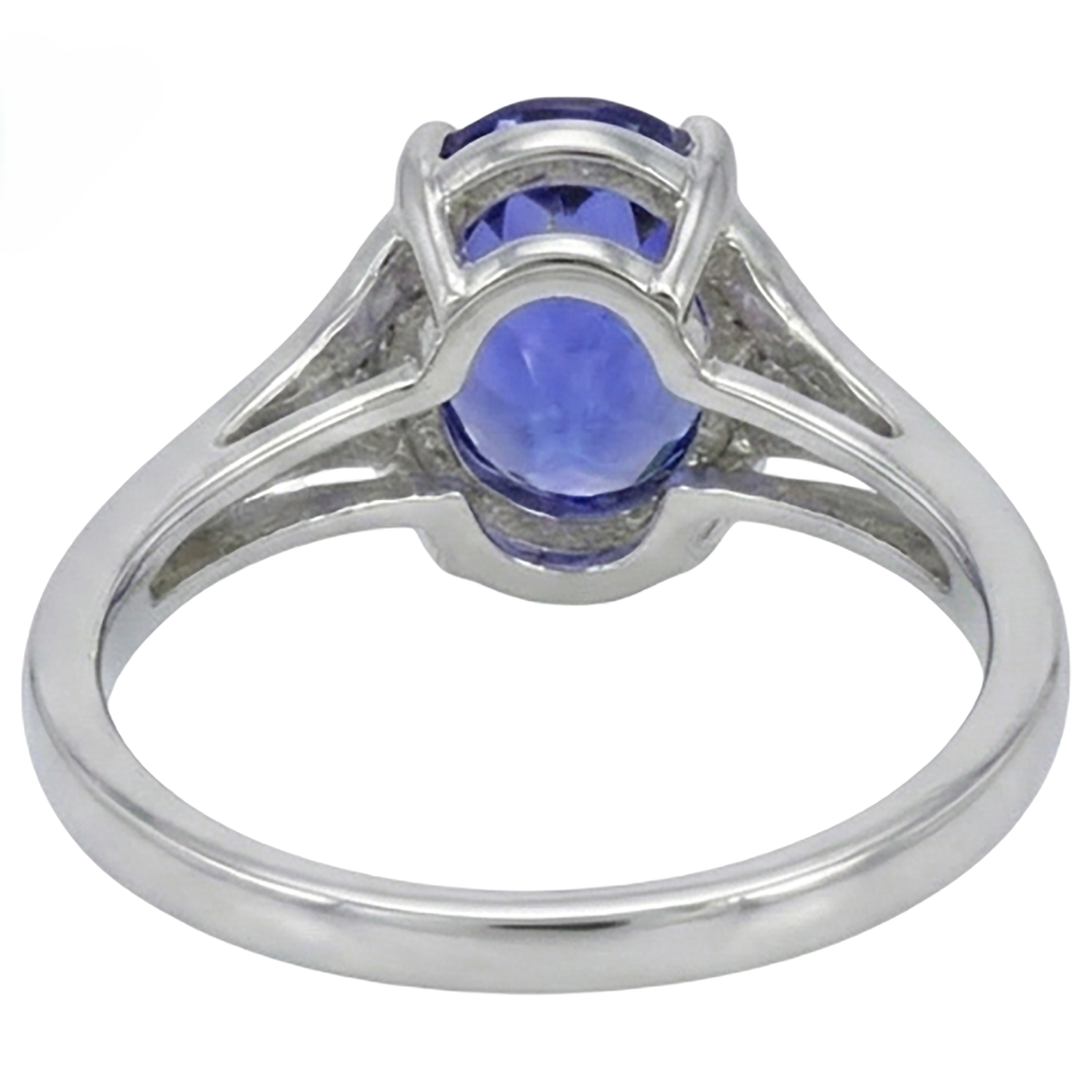 5.10 Ct Oval Cut Tanzanite Ring With Natural Earth Mined Diamond ( Not Lab Grown )  Jewelry White Gold 14K