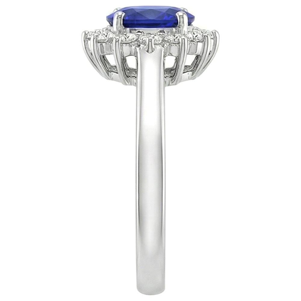 5.30 Carats Tanzanite Oval Natural Earth Mined Diamond ( Not Lab Grown ) s Ring White Gold 14K New