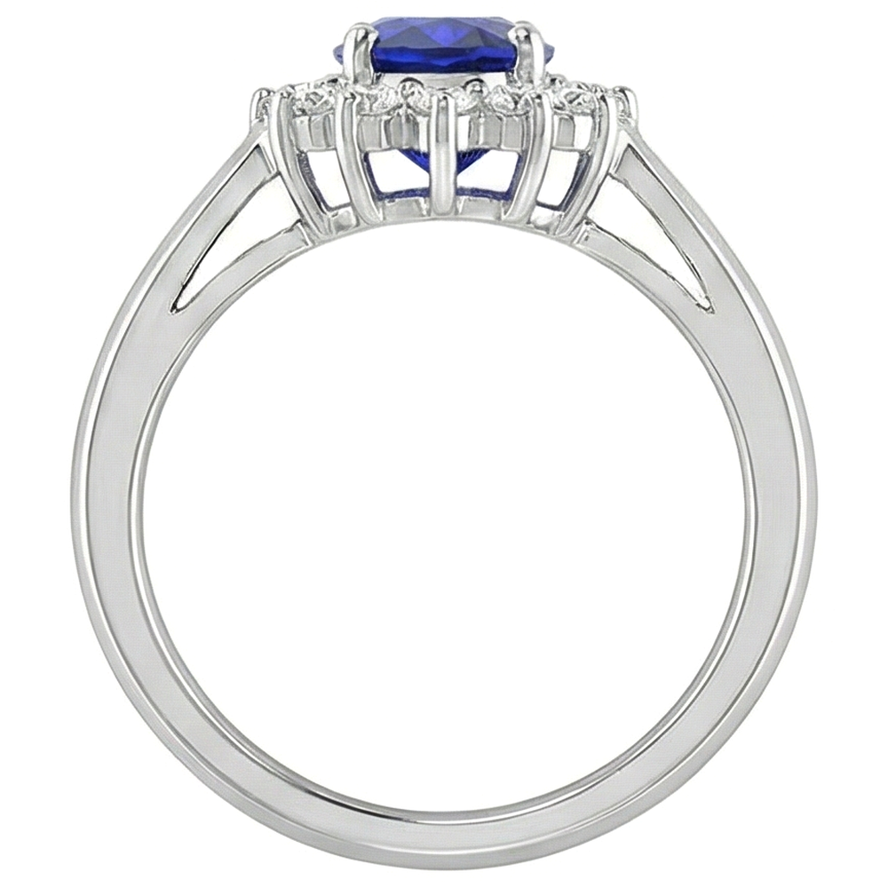 5.30 Carats Tanzanite Oval Natural Earth Mined Diamond ( Not Lab Grown ) s Ring White Gold 14K New