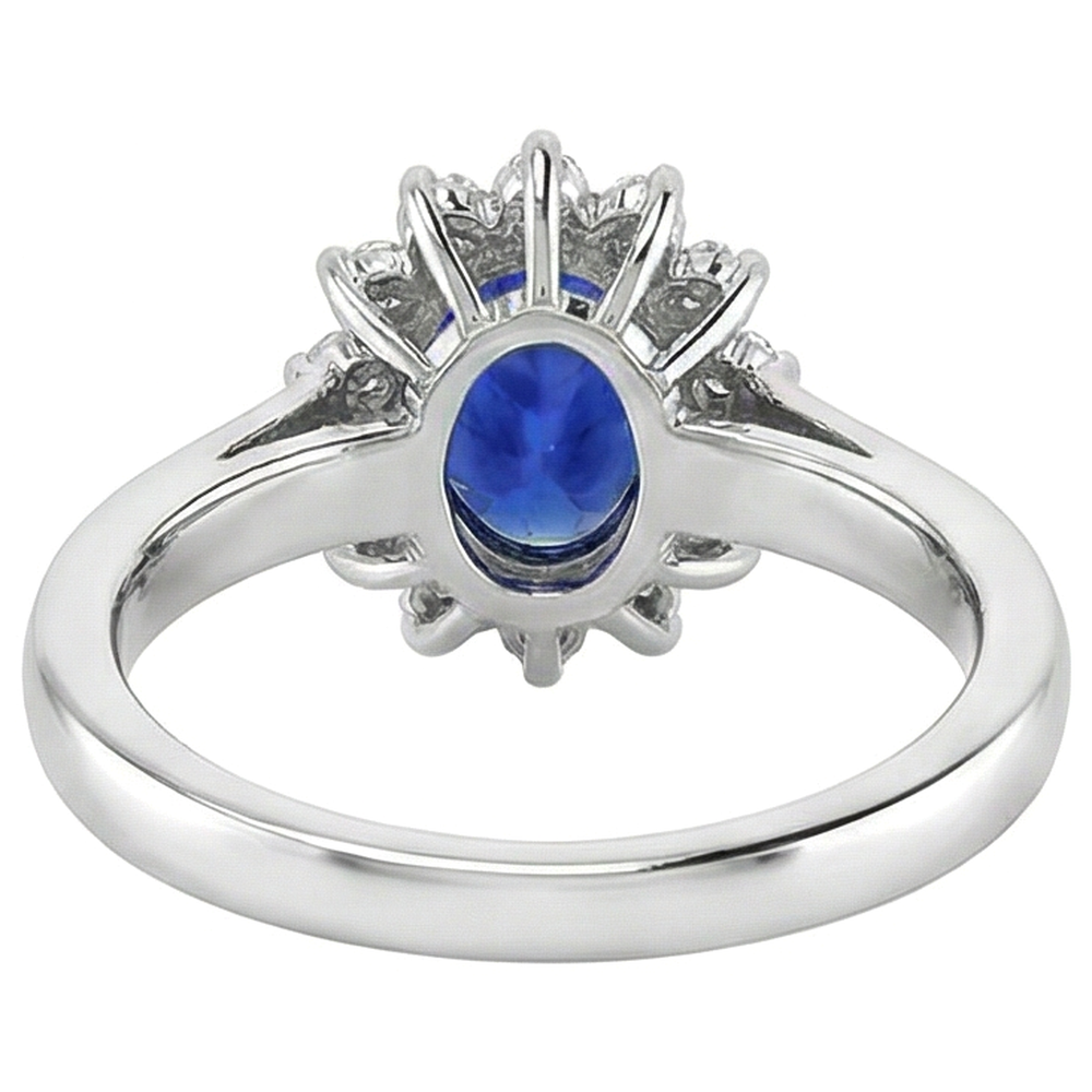 5.30 Carats Tanzanite Oval Natural Earth Mined Diamond ( Not Lab Grown ) s Ring White Gold 14K New