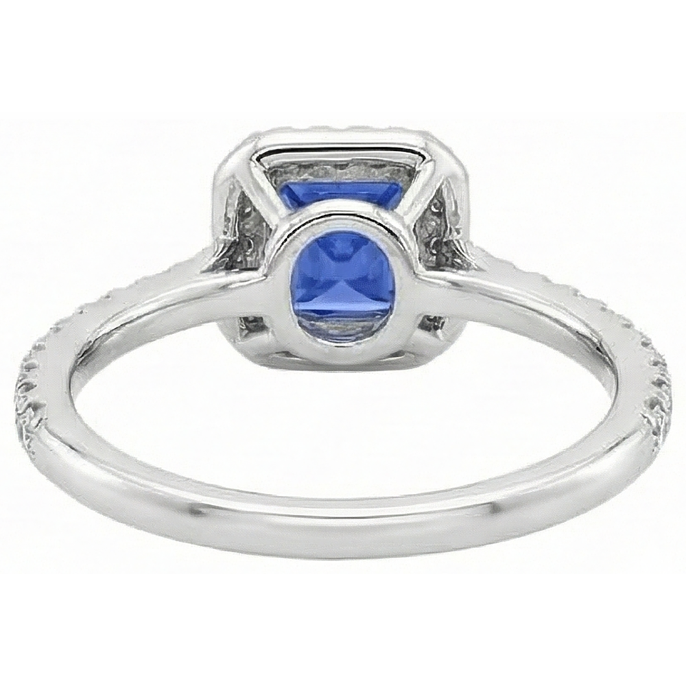 natural round tanzanite 5.30ct ring with diamond accents