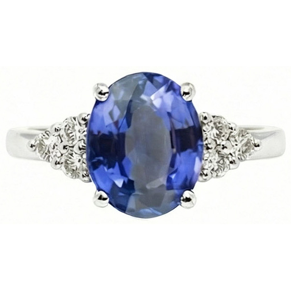 natural round sapphire 5.30ct ring side angle