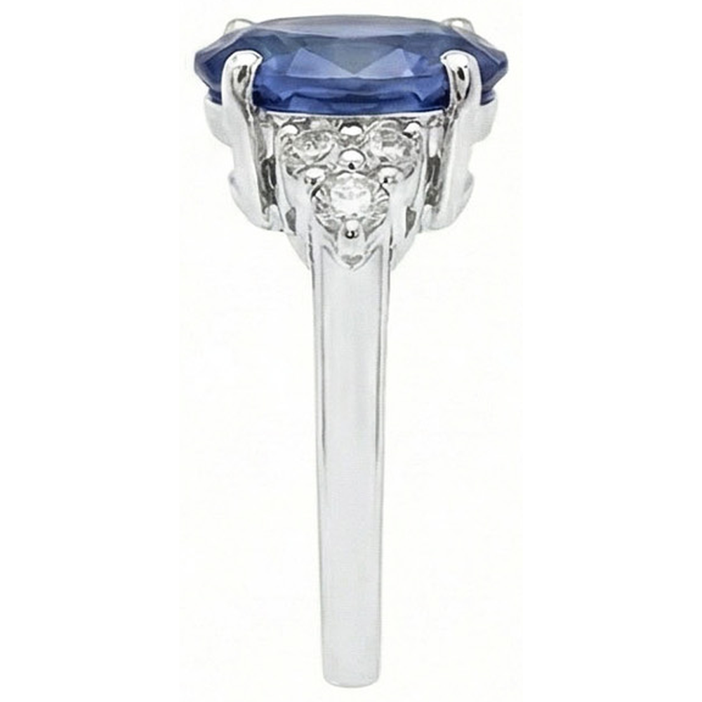 natural round sapphire 5.30ct ring top view