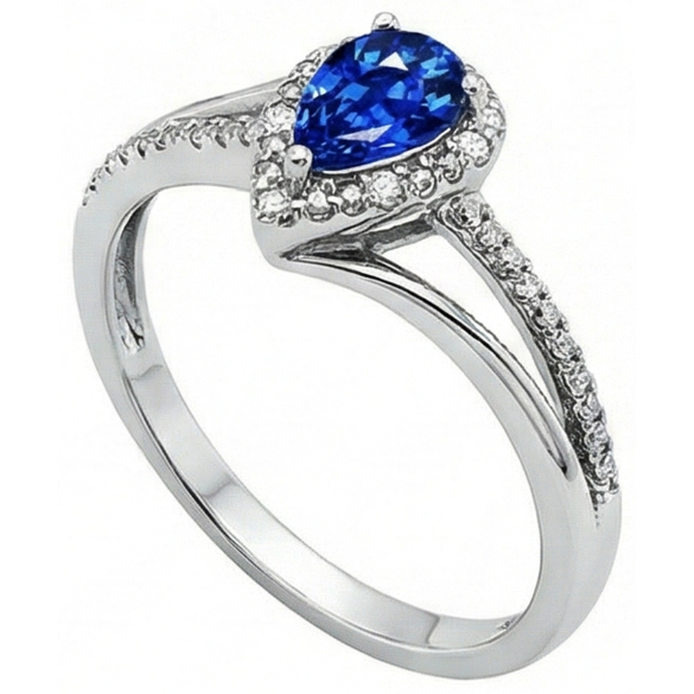 natural round sapphire 5.35ct ring side angle