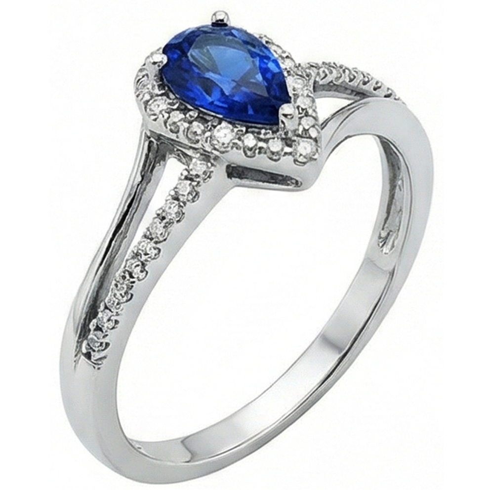 natural round sapphire 5.35ct ring close up detail