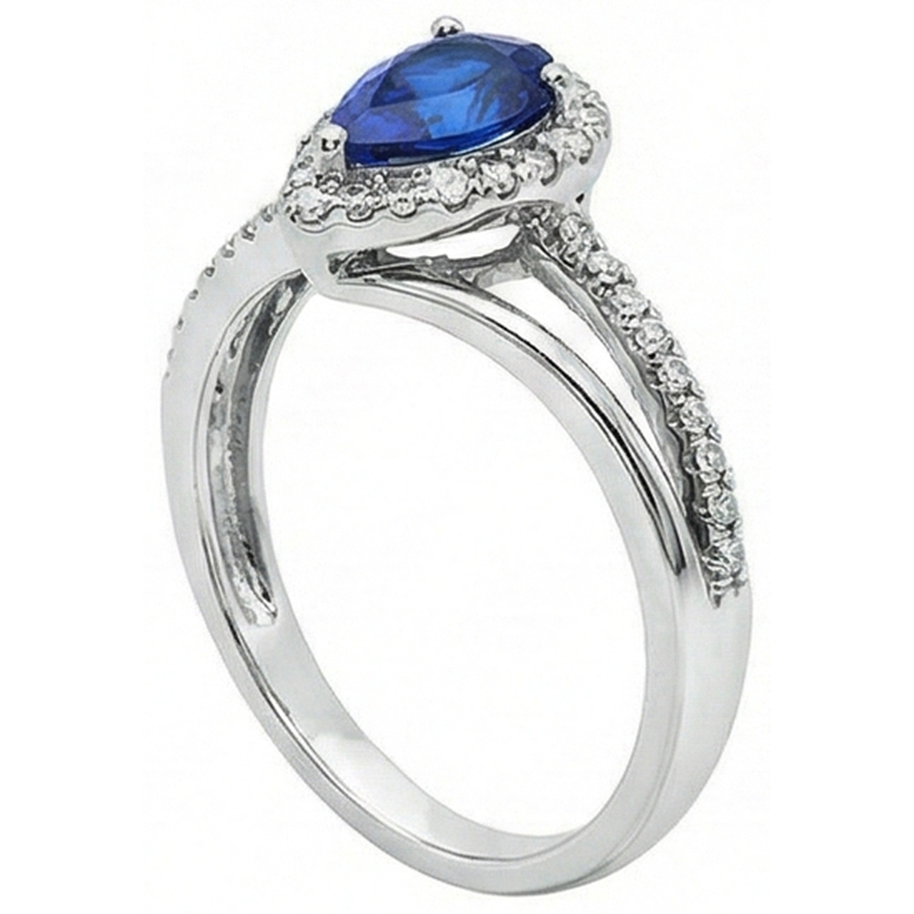 natural round sapphire 5.35ct ring profile view