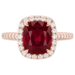 5.35 Ct Cushion Cut Red Ruby And Natural Earth Mined Diamond ( Not Lab Grown ) Wedding Ring Gold Jewelry