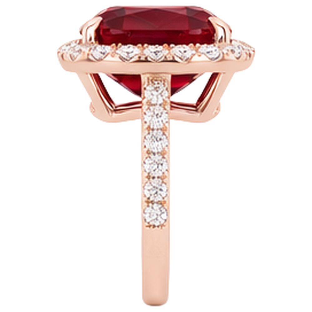 5.35 Ct Cushion Cut Red Ruby And Natural Earth Mined Diamond ( Not Lab Grown ) Wedding Ring Gold Jewelry