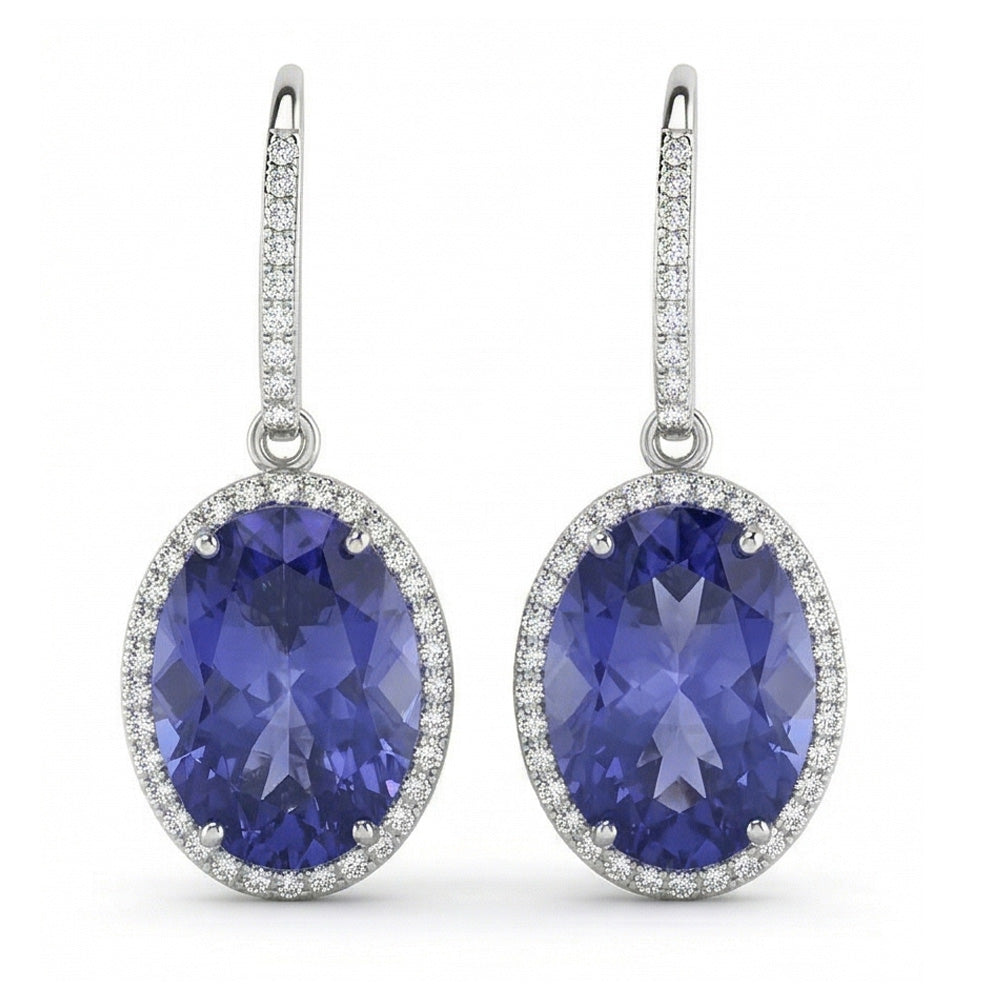 natural round sapphire 5.40ct earring close up detail