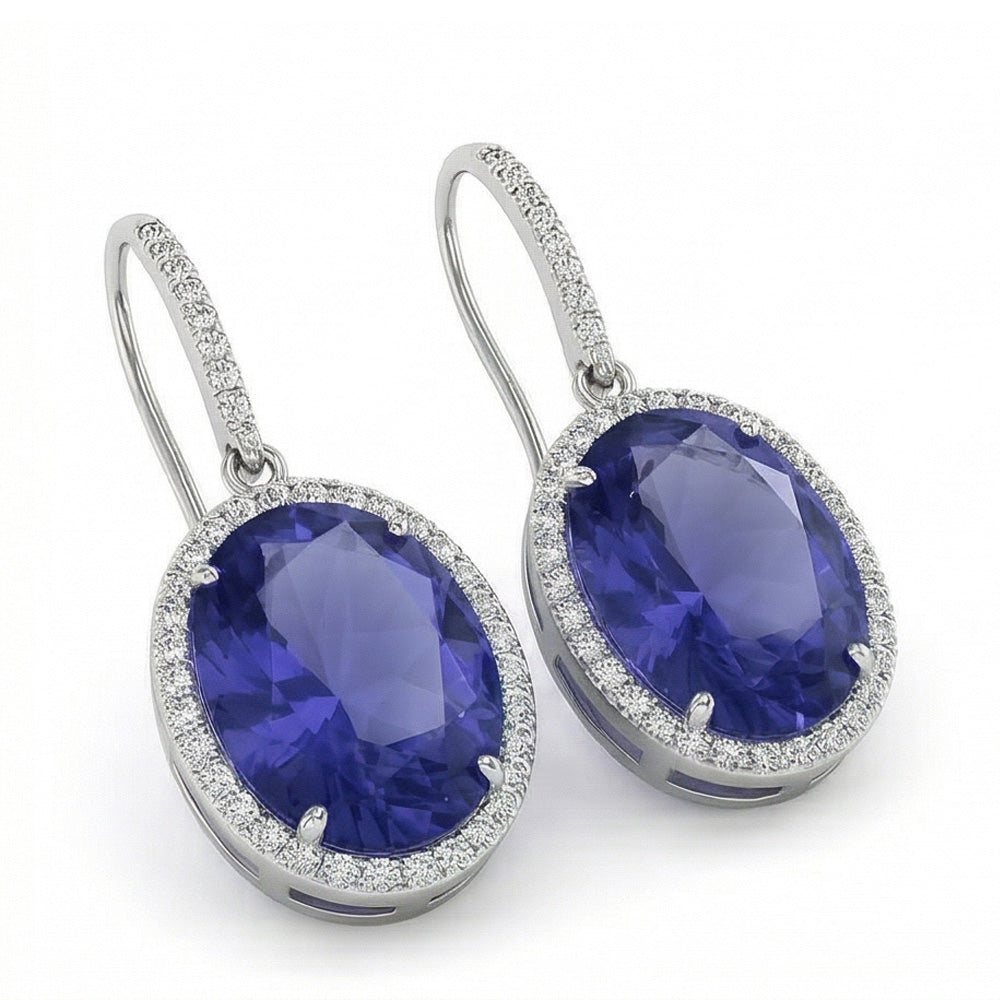 natural round sapphire 5.40ct earring side angle