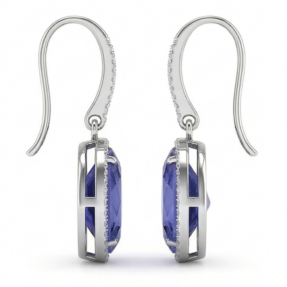 natural round sapphire 5.40ct earring top view