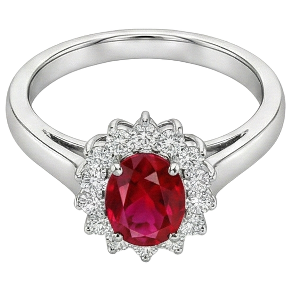 natural round ruby 5.5ct ring side angle