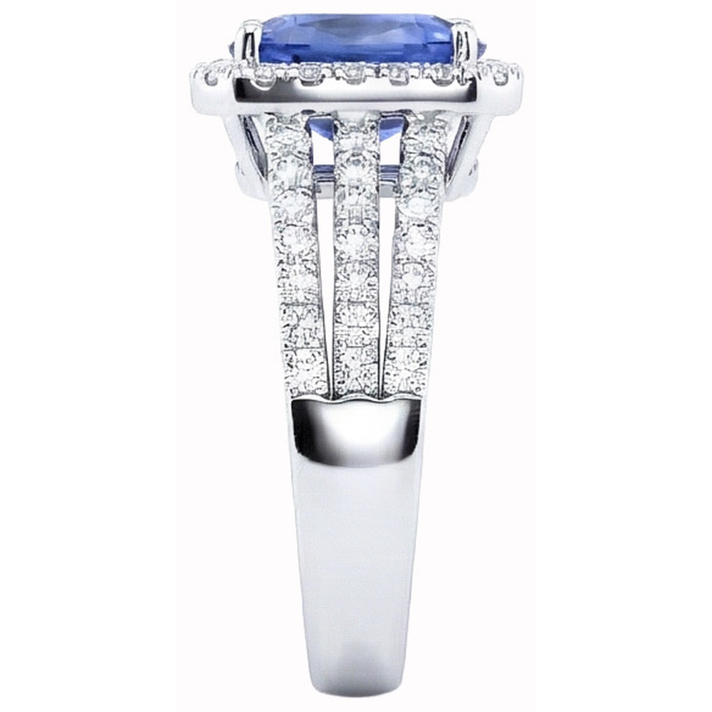natural round sapphire 5.50ct ring top view