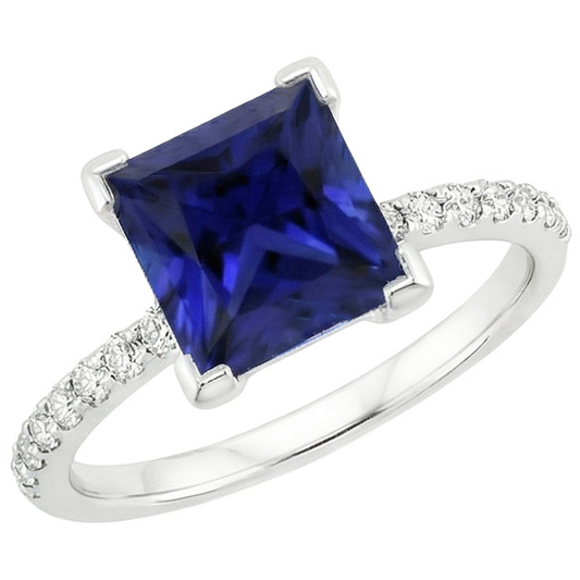 natural round sapphire 5.50ct ring side angle