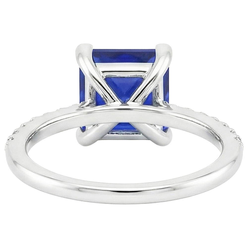 natural round sapphire 5.50ct ring close up detail