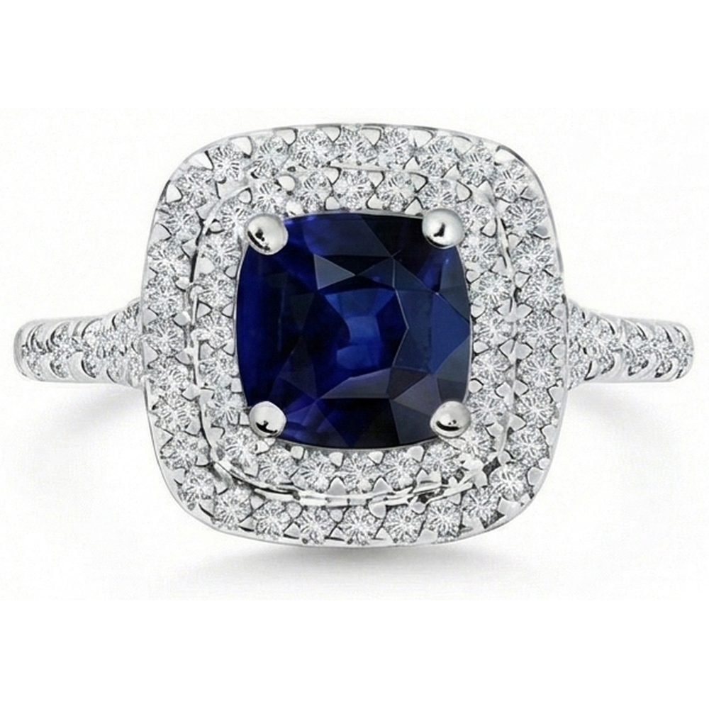 natural round sapphire 5.50ct ring side angle