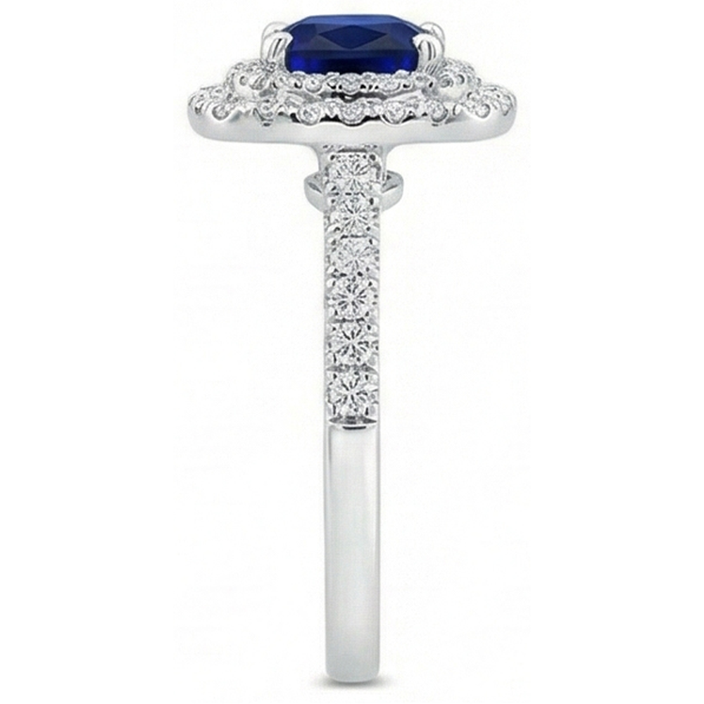 natural round sapphire 5.50ct ring profile view