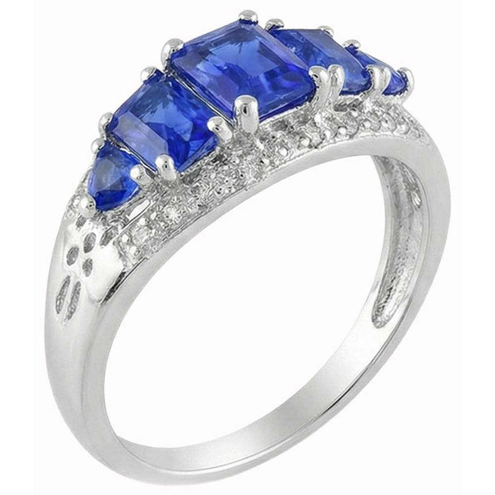 natural round sapphire 5.51ct ring top view