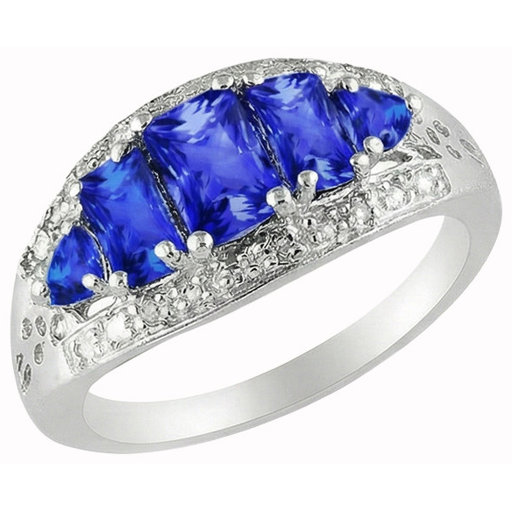 natural round sapphire 5.51ct ring front view