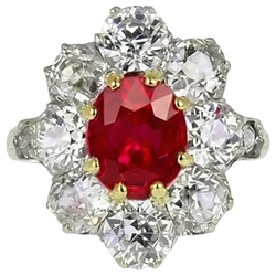 Natural Ruby Ring 5.75ct - Two Tone 14K Gold