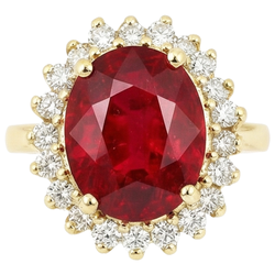 Natural Ruby Ring 5.75ct - Yellow Gold 14K